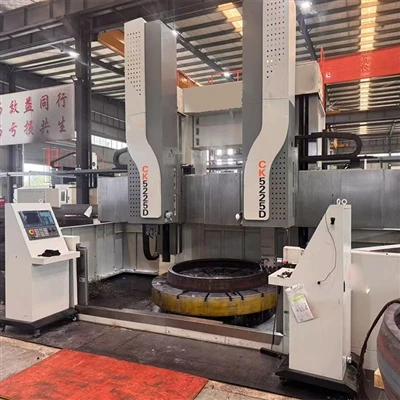 CK5225D Double-Column VTL: 63kN·m Torque & Siemens 828D For Wind Flanges Up T...
